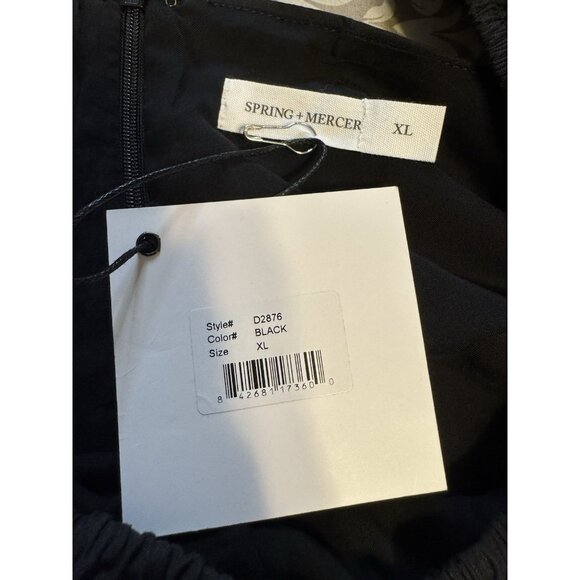 Spring & Mercer Black Puff Sleeve Babydoll Dress Extra Large XL Cotton NWT - Picture 10 of 13